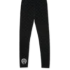 Leggings in cotone nero Chrome Hearts con stampa multilogo grigia Leggings in cotone nero Chrome Hearts con stampa multilogo grigia