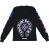 Maglietta a maniche lunghe Chrome Hearts con Horseshoe multicolore Maglietta a maniche lunghe Chrome Hearts con Horseshoe multicolore
