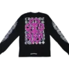 Maglietta a maniche lunghe Chrome Hearts con tabella ottica e Dagger rosa Maglietta a maniche lunghe Chrome Hearts con tabella ottica e Dagger rosa