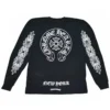 Maglietta a maniche lunghe Chrome Hearts in bianco e nero Maglietta a maniche lunghe Chrome Hearts in bianco e nero