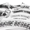 Maglietta stampata Chrome Hearts Comme Des Garcons, bianca e nera Maglietta stampata Chrome Hearts Comme Des Garcons, bianca e nera