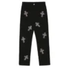 Pantaloni Chrome Hearts con croce in strass