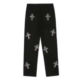 Pantaloni Chrome Hearts con croce in strass