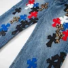 Pantaloni Firmranch in pelle con croce leopardata Pantaloni Firmranch in pelle con croce leopardata