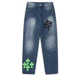 Pantaloni in denim blu Chrome Hearts