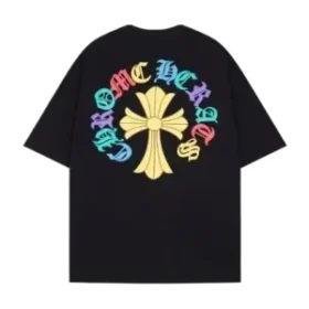 T-shirt nera con logo Chrome Hearts Cross